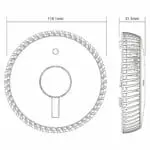 Technical drawing of FA6611-R, round, 118.1mm wide, 31.5mm deep, with vent details.