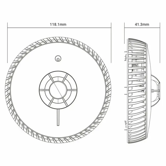 FA6720-R: circular device, 118.1mm diameter, 41.3mm depth (technical drawing).