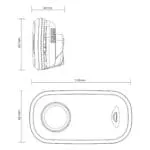 Technical drawing of FA3313x4, 119x62x38mm, small oval device with circular and oval details.