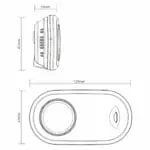 Top and side views of FA3820X4, an oval device, 125mm x 67mm x 33mm technical drawing.