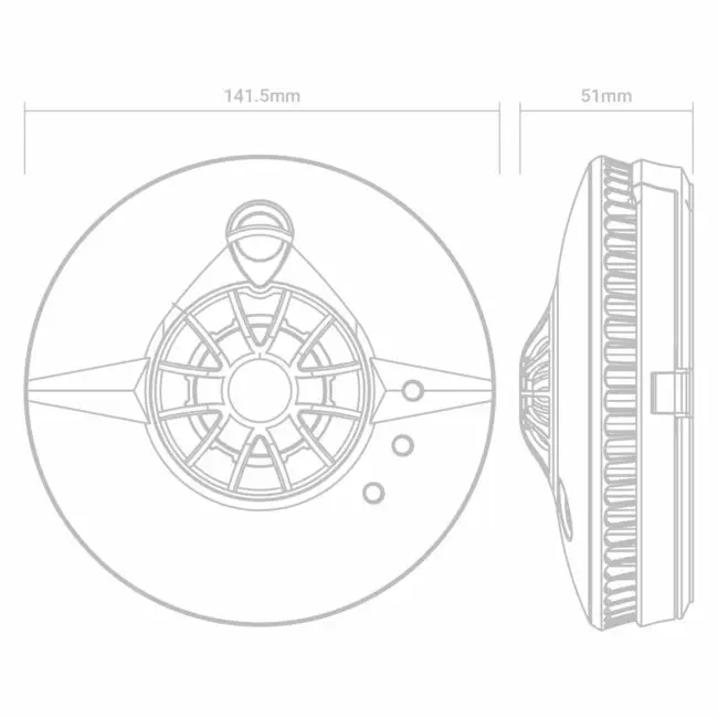 FP1740W2-R drawing: 141.5mm wide, 51mm tall, shows top and side views.