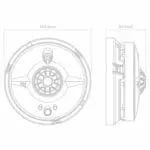 HW1-PF-T technical drawing, round, 139.3mm wide x 63.5mm deep, front and side views.