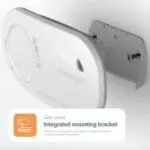 FA3328-EUT white device mounts easily on a wall bracket with screws for simple installation.