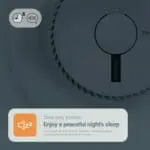 Close-up of FA6611-R smoke alarm showing icons and silencing low battery warning text.