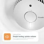 FA6611-R smoke alarm features a Quiet self-test button for quieter alarm testing.