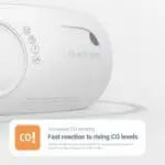 Close-up of a FA3328-EUT carbon monoxide alarm with rapid CO detection warning.