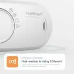 Close-up of the FA3820X4 alarm displaying a rapid carbon monoxide detection alert.