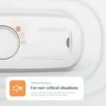 The FA3313-EUX10 is a white CO alarm with a silencing button for non-critical situations.