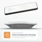 A smartphone hovers above the FA3328-EUT, showcasing contactless data transfer.
