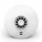 HM-SN-1 smoke detector, white with central black sensor and front test button.