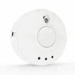 CW1-PF-T round white smoke detector with sensor and three indicator lights.