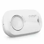 White FA3313x4 carbon monoxide alarm with test button and indicator lights, angled view.
