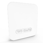 White square FP1000W2-R device with rounded edges, labelled Wi-Safe on the front.