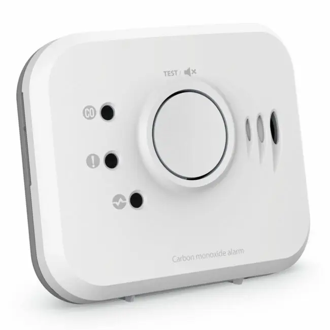 FS1326-T carbon monoxide alarm with indicator lights and test/reset button.