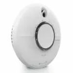 The SCB10-R is a white circular object with a round knob.
