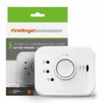 FS1326-T carbon monoxide alarm with packaging showing 10-year battery life.