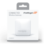 Front view of FP1000W2-R FireAngel Pro Connected wireless gateway in retail packaging.