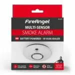 FireAngel ST-622R smoke alarm, battery powered, 10-year sealed, in packaging.