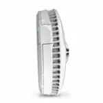 Side view of HM-SN-1 smoke detector with edge vents on a white background.