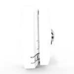 Side view of HW1-PF-T detector showing white finish and metal mounting clips.
