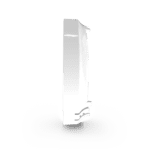 Side view of a glossy, white RF-BW-T with subtle ridges against a white background.