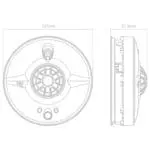 HW10-EUT technical drawing, 127mm wide x 51.5mm tall, front and side views shown.