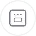 Grey square icon with three dots above a rectangle, on a light background.