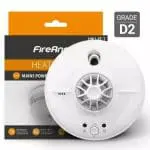 HW1-PF-T heat detector, Grade D2, mains powered, in FireAngel packaging.
