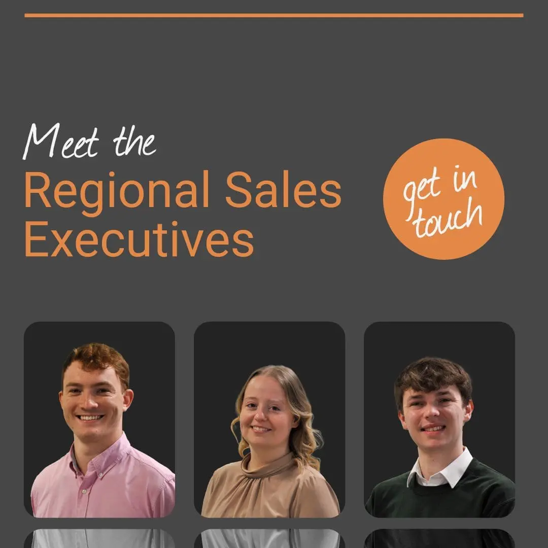 Three smiling fire safety wholesalers—meet your Regional Sales Executives, get in touch.
