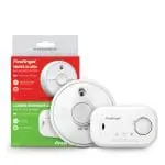 CO and smoke alarm FA6813-SB1-T2 in FireAngel packaging with clear details and branding.