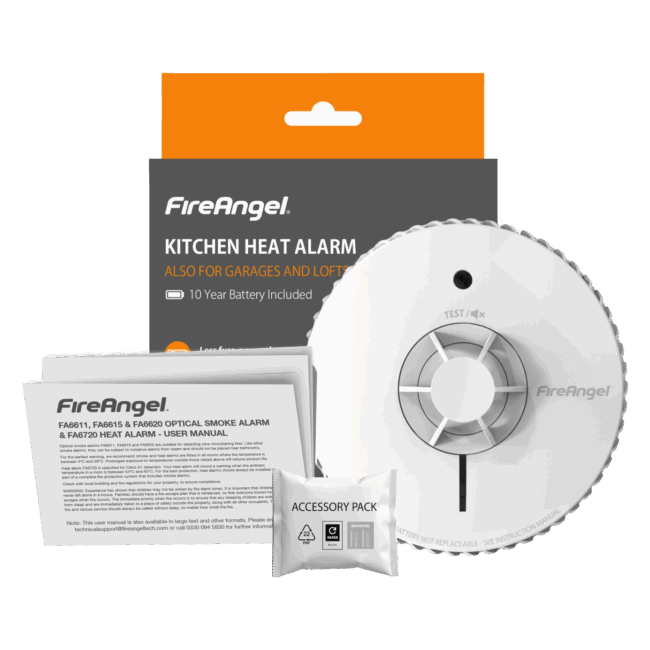 FA6720-R shown with packaging, user manual, and accessory pack.