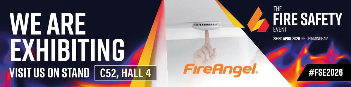 Banner for The Fire Safety Event 2026 —FireAngel at stand C52, Hall 4. See you in 2026!