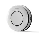 Spec+ Optimised Heat Alarm, white and circular with a central test button, on a white background.