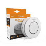 Spec+ Optimised Heat Alarm and its packaging with orange and white branding.