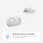 FA8827BW-R Bluetooth alarms connect wirelessly; icon and text shown below.